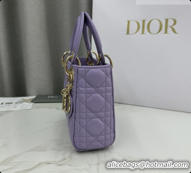 Best Price Dior Classic Mini Lady Dior Bag in Cannage Lambskin M0505 Light Purple 2026
