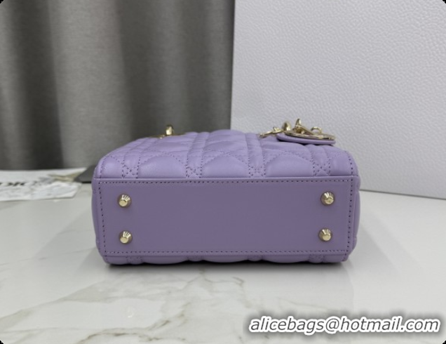 Best Price Dior Classic Mini Lady Dior Bag in Cannage Lambskin M0505 Light Purple 2026