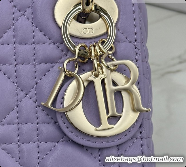 Best Price Dior Classic Mini Lady Dior Bag in Cannage Lambskin M0505 Light Purple 2026