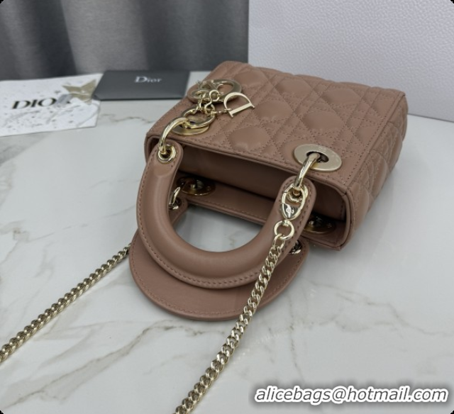 Perfect Dior Classic Mini Lady Dior Bag in Cannage Lambskin M0505 Rose Brown 2026