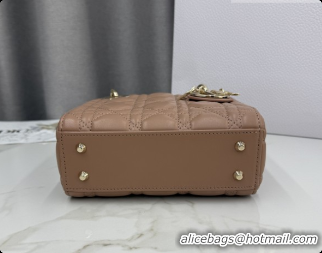 Perfect Dior Classic Mini Lady Dior Bag in Cannage Lambskin M0505 Rose Brown 2026