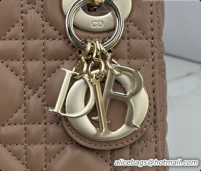 Perfect Dior Classic Mini Lady Dior Bag in Cannage Lambskin M0505 Rose Brown 2026