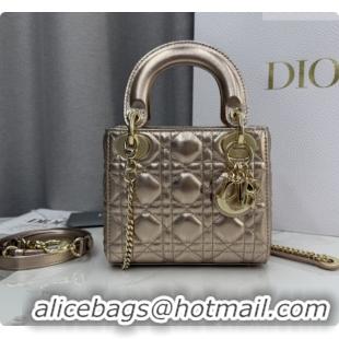 Grade Quality Dior Classic Mini Lady Dior Bag in Cannage Lambskin M0505 Gold 2026