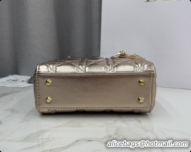 Grade Quality Dior Classic Mini Lady Dior Bag in Cannage Lambskin M0505 Gold 2026