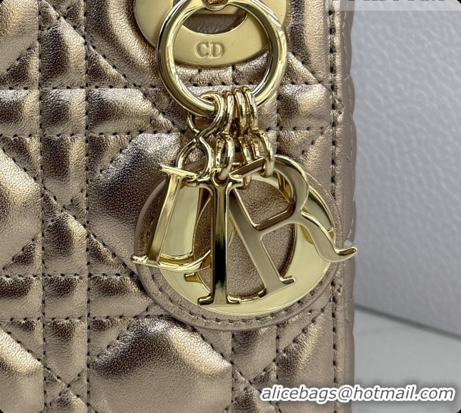 Grade Quality Dior Classic Mini Lady Dior Bag in Cannage Lambskin M0505 Gold 2026