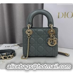 Sophisticated Dior Classic Mini Lady Dior Bag in Cannage Lambskin M0505 Rock Grey 2026