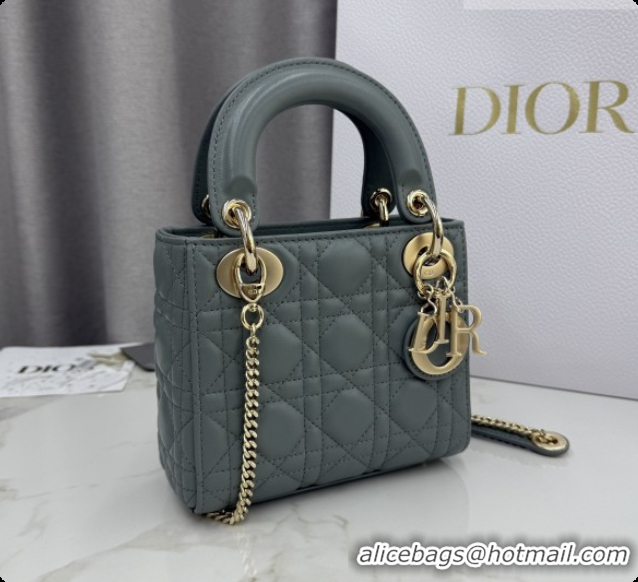 Sophisticated Dior Classic Mini Lady Dior Bag in Cannage Lambskin M0505 Rock Grey 2026