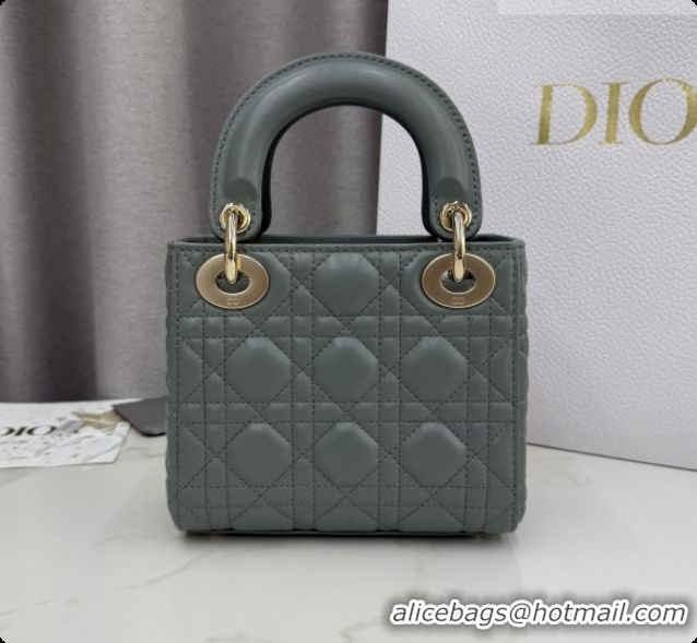 Sophisticated Dior Classic Mini Lady Dior Bag in Cannage Lambskin M0505 Rock Grey 2026