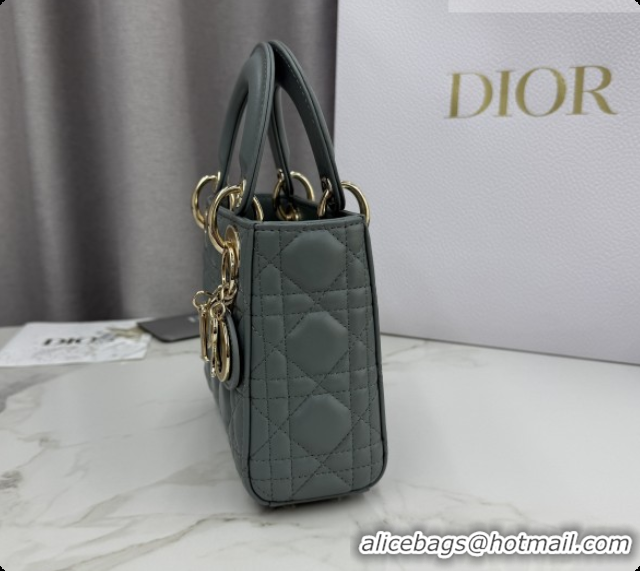 Sophisticated Dior Classic Mini Lady Dior Bag in Cannage Lambskin M0505 Rock Grey 2026