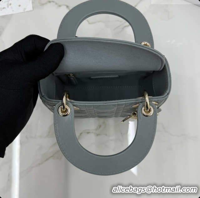 Sophisticated Dior Classic Mini Lady Dior Bag in Cannage Lambskin M0505 Rock Grey 2026