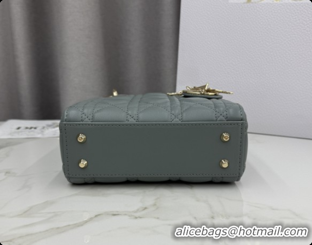 Sophisticated Dior Classic Mini Lady Dior Bag in Cannage Lambskin M0505 Rock Grey 2026