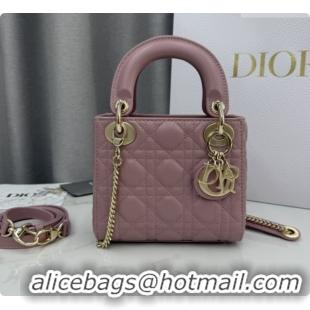 Top Design Dior Classic Mini Lady Dior Bag in Cannage Lambskin M0505 Vintage Pink 2026