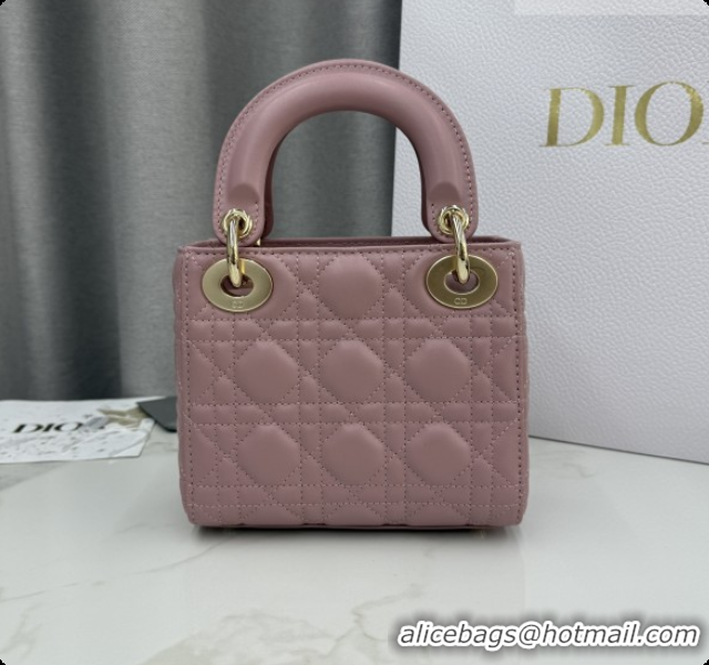 Top Design Dior Classic Mini Lady Dior Bag in Cannage Lambskin M0505 Vintage Pink 2026