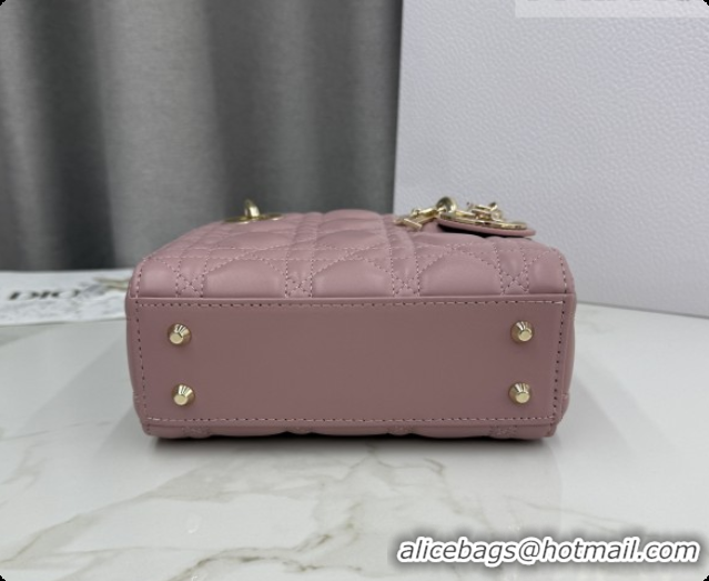Top Design Dior Classic Mini Lady Dior Bag in Cannage Lambskin M0505 Vintage Pink 2026