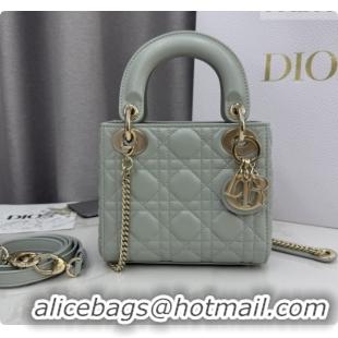 Stylish Dior Classic Mini Lady Dior Bag in Cannage Lambskin M0505 Light Green 2026