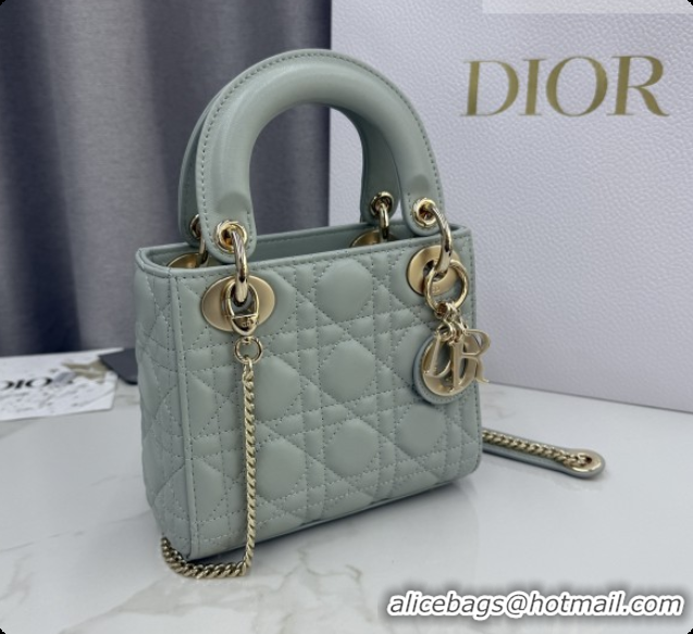 Stylish Dior Classic Mini Lady Dior Bag in Cannage Lambskin M0505 Light Green 2026