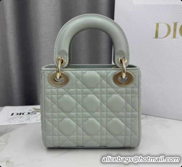 Stylish Dior Classic Mini Lady Dior Bag in Cannage Lambskin M0505 Light Green 2026