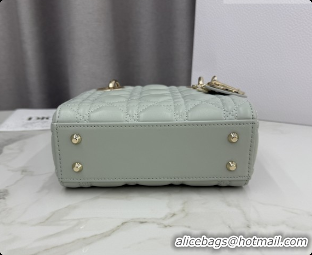 Stylish Dior Classic Mini Lady Dior Bag in Cannage Lambskin M0505 Light Green 2026
