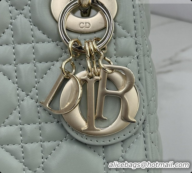 Stylish Dior Classic Mini Lady Dior Bag in Cannage Lambskin M0505 Light Green 2026