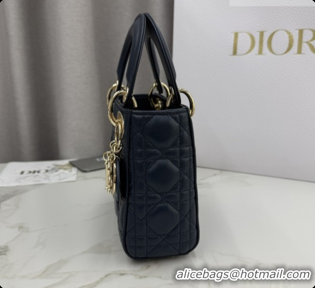 Discount Dior Classic Mini Lady Dior Bag in Cannage Lambskin M0505 Midnight Blue 2026