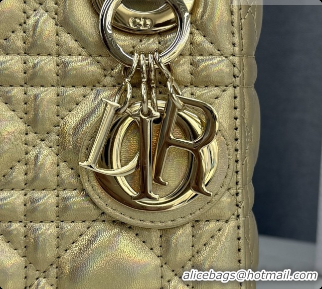 Luxury Dior Classic Mini Lady Dior Bag in Cannage Lambskin M0505 Aged Gold 2026