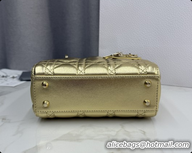 Luxury Dior Classic Mini Lady Dior Bag in Cannage Lambskin M0505 Aged Gold 2026