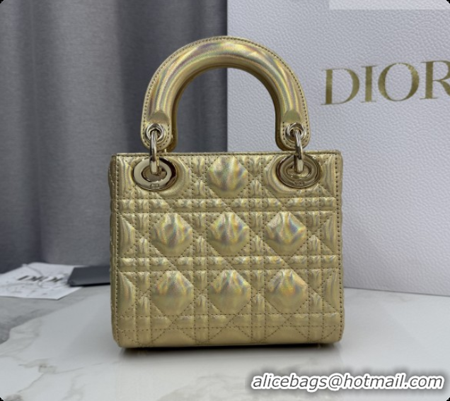 Buy Discount Dior Classic Mini Lady Dior Bag in Cannage Lambskin M0505 Iridescent Gold 2026