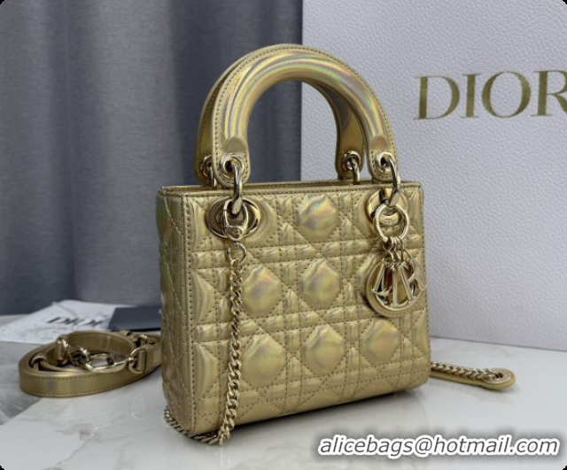Buy Discount Dior Classic Mini Lady Dior Bag in Cannage Lambskin M0505 Iridescent Gold 2026