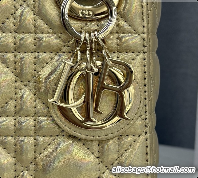 Buy Discount Dior Classic Mini Lady Dior Bag in Cannage Lambskin M0505 Iridescent Gold 2026