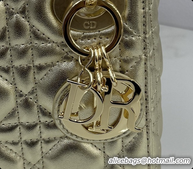 Best Grade Dior Classic Mini Lady Dior Bag in Cannage Lambskin M0505 Light Gold 2026