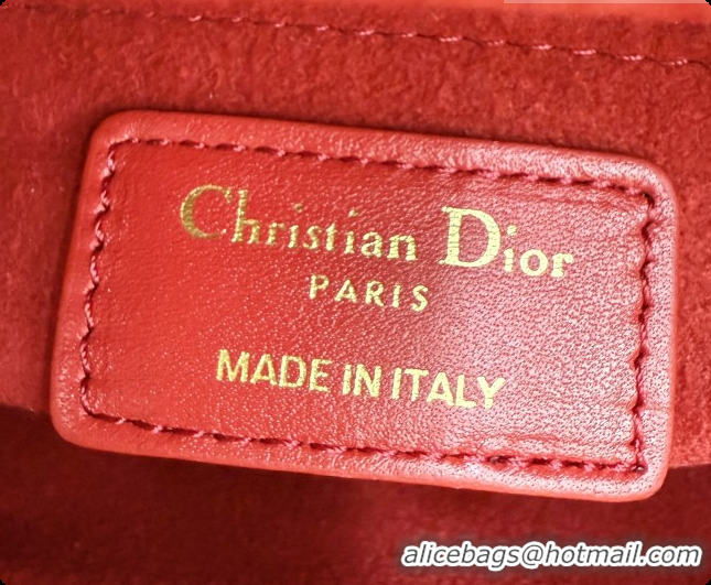Luxury Dior Classic Mini Lady Dior Bag in Cannage Lambskin M0505 Red 2026