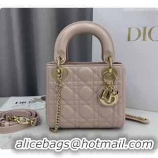 Good Quality Dior Classic Mini Lady Dior Bag in Cannage Lambskin M0505 Blush Pink 2026