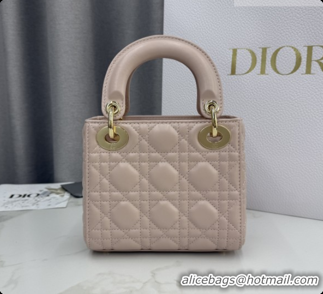 Good Quality Dior Classic Mini Lady Dior Bag in Cannage Lambskin M0505 Blush Pink 2026