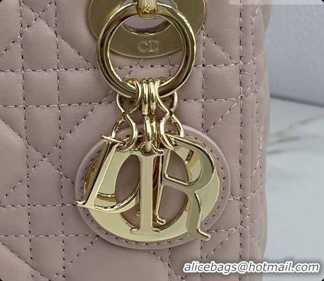 Good Quality Dior Classic Mini Lady Dior Bag in Cannage Lambskin M0505 Blush Pink 2026