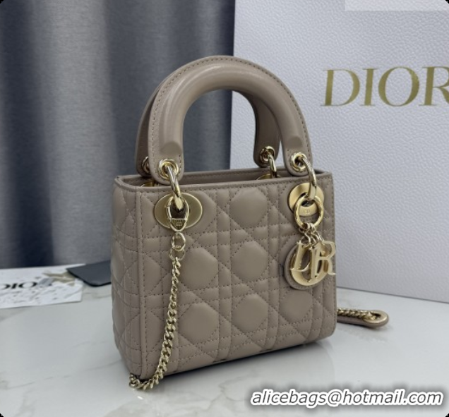 Sumptuous Dior Classic Mini Lady Dior Bag in Cannage Lambskin M0505 Blush Beige 2026
