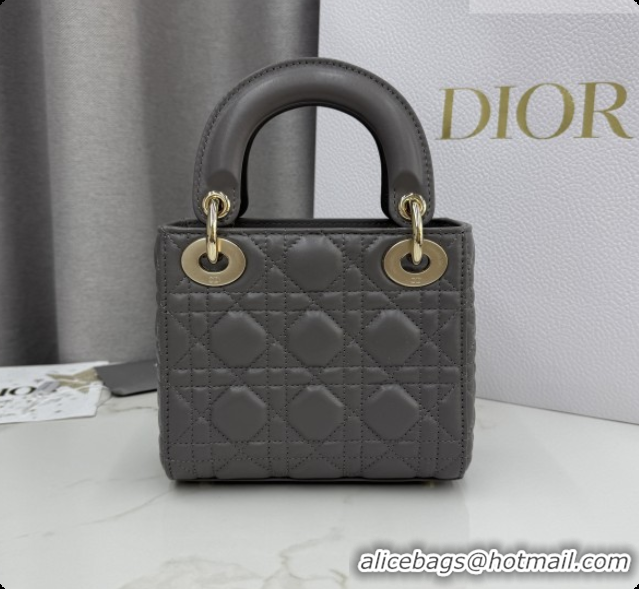 Top Grade Dior Classic Mini Lady Dior Bag in Cannage Lambskin M0505 Elephant Grey 2026