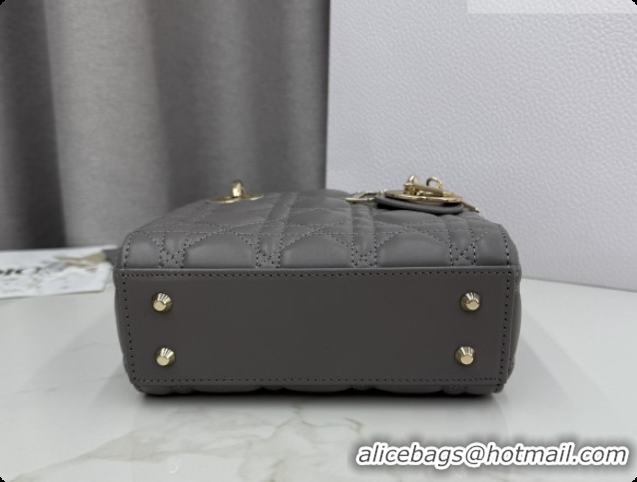 Top Grade Dior Classic Mini Lady Dior Bag in Cannage Lambskin M0505 Elephant Grey 2026