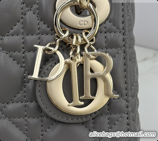 Top Grade Dior Classic Mini Lady Dior Bag in Cannage Lambskin M0505 Elephant Grey 2026