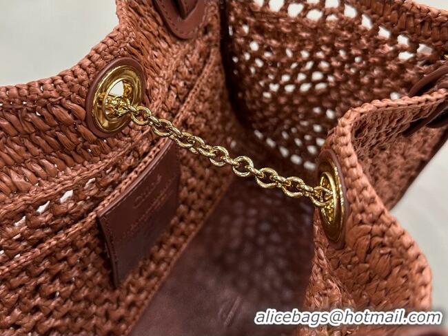 Fashion Cheap Chloe Small Chloé Iconic Double Carry Bag in Raffia 0228 Brown 2026