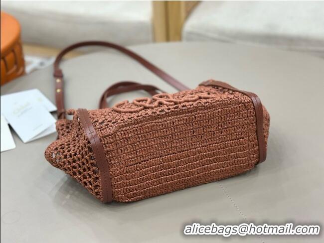 Fashion Cheap Chloe Small Chloé Iconic Double Carry Bag in Raffia 0228 Brown 2026