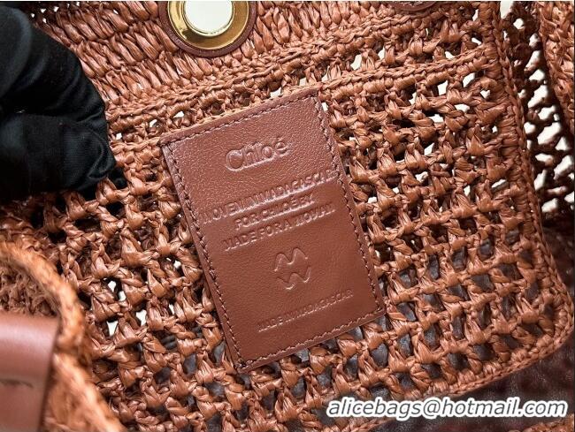 Fashion Cheap Chloe Small Chloé Iconic Double Carry Bag in Raffia 0228 Brown 2026