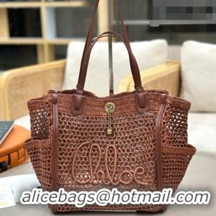 Grade Product Chloe Iconic Double Carry Bag in Raffia 0226 Brown 2026