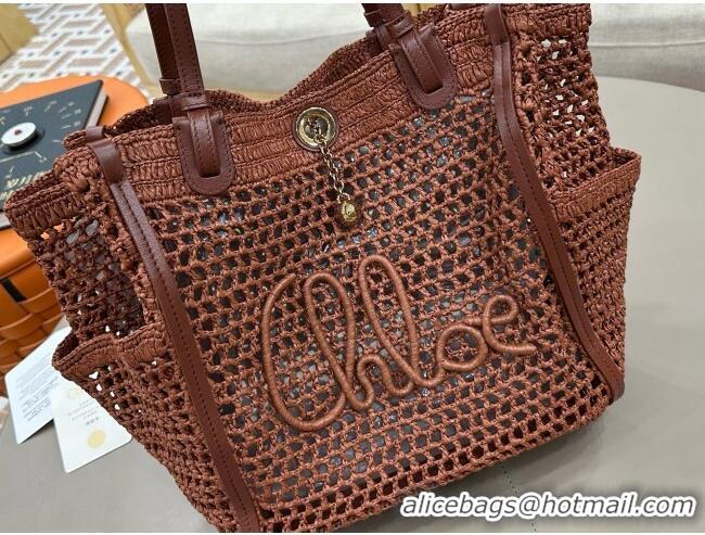 Grade Product Chloe Iconic Double Carry Bag in Raffia 0226 Brown 2026