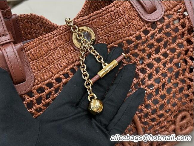 Grade Product Chloe Iconic Double Carry Bag in Raffia 0226 Brown 2026