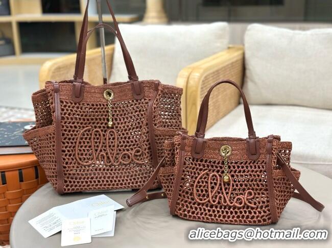 Grade Product Chloe Iconic Double Carry Bag in Raffia 0226 Brown 2026