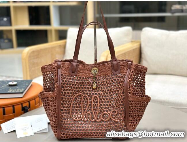 Grade Product Chloe Iconic Double Carry Bag in Raffia 0226 Brown 2026