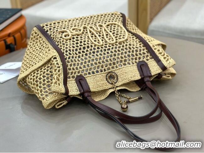 Luxury Discount Chloe Raffia Straw & Leather Large Tote Bag 0226 Beige 2026