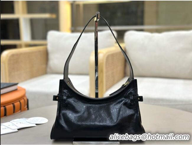 Top Grade Chloe Shiny Leather Small Hobo Bag with Charm 8325 Black 2026