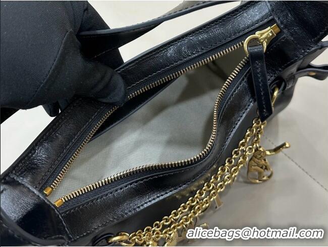 Top Grade Chloe Shiny Leather Small Hobo Bag with Charm 8325 Black 2026