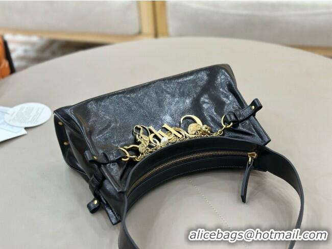 Top Grade Chloe Shiny Leather Small Hobo Bag with Charm 8325 Black 2026